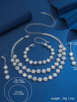Parure de bijoux de mariée chic en métal et perles d'imitation