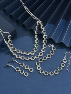 Parure de bijoux de mariée chic en métal et perles d'imitation