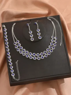 Parure de bijoux de mariée chic en métal et perles d'imitation
