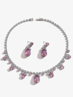 Parure de bijoux de mariée en métal et perles d'imitation attrayantes