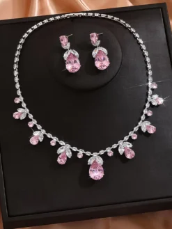 Parure de bijoux de mariée en métal et perles d'imitation attrayantes