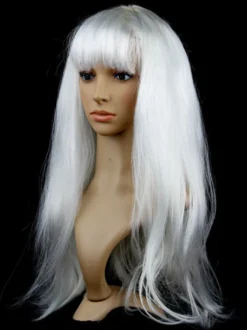 Perruque de cheveux d'Halloween violet Perruque de carnaval longues et droites