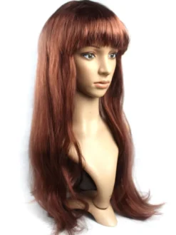 Perruque de cheveux d'Halloween violet Perruque de carnaval longues et droites