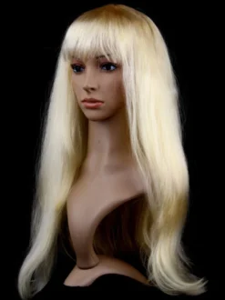 Perruque de cheveux d'Halloween violet Perruque de carnaval longues et droites