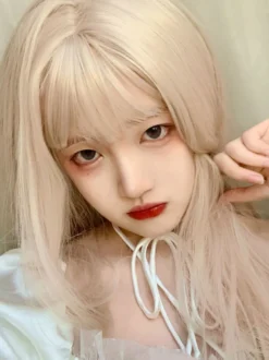 Perruque douce Lolita longue perruque de cheveux Lolita en fibre résistante à la chaleur Déguisements Halloween