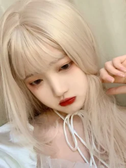 Perruque douce Lolita longue perruque de cheveux Lolita en fibre résistante à la chaleur Déguisements Halloween