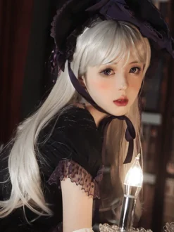 Perruques gothiques Lolita Accessoires Lolita argentés longs