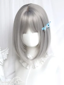 Perruques Lolita Gothiques Argent Courtes Ébouriffées Lolita Accessoires