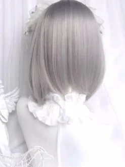 Perruques Lolita Gothiques Argent Courtes Ébouriffées Lolita Accessoires