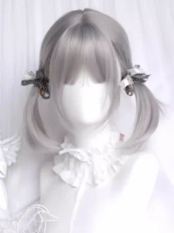 Perruques Lolita Gothiques Argent Courtes Ébouriffées Lolita Accessoires