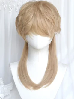 Perruques Lolita Gothiques Longues Fibres Résistantes à la Chaleur Accessoires Lolita Or Clair
