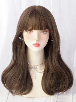 Perruques Sweet Lolita Longue Fibre Résistante À La Chaleur Accessoires Lolita Marron Foncé