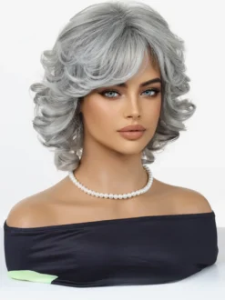 Perruque synthétique châtain clair courte pour femme