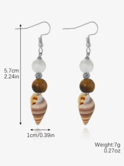 Petites boucles d'oreilles bohèmes en forme de conque pour femmes 2026