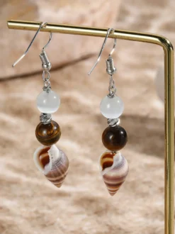 Petites boucles d'oreilles bohèmes en forme de conque pour femmes 2026