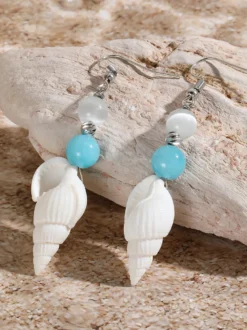 Petites boucles d'oreilles bohèmes en forme de conque pour femmes 2026