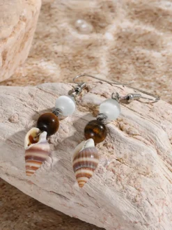 Petites boucles d'oreilles bohèmes en forme de conque pour femmes 2026