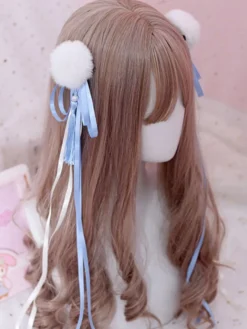 Épingle à cheveux Lolita de style chinois Pom Pom Tassel Bow Rouge Lolita Accessoire pour cheveux Déguisements Halloween