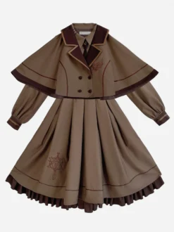 Pochon Cape Lolita Académique Café Marron Hiver Lolita Académique