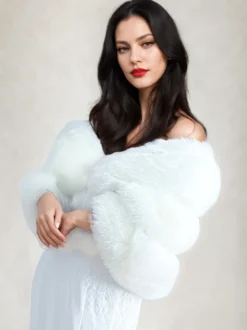 Poncho cape blanche pour femme