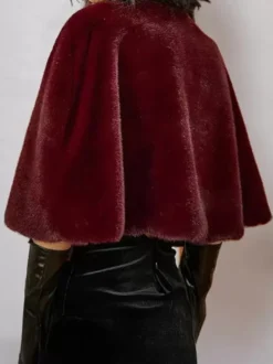 Poncho Cape Bordeaux Femme mariage soirée