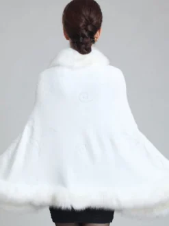 Poncho Cape Femmes Vestes et Manteaux Hivers à Col Rond avec Manches Longues Volants Unicolore