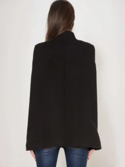Poncho Femme avec Manches Longues à Col Montant Bicolores
