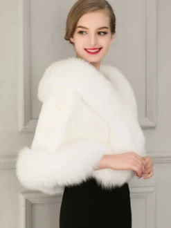 Poncho Fourré Polaire Femme Cape Blanche
