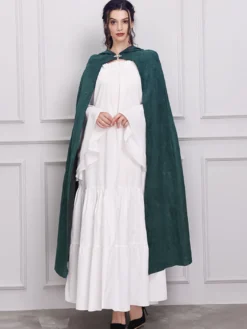 Ponchos de Noël pour femmes Cape vert foncé Polyester Costumes de vacances de Noël