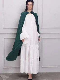 Ponchos de Noël pour femmes Cape vert foncé Polyester Costumes de vacances de Noël