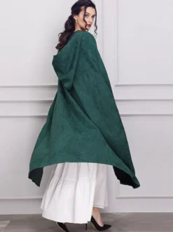 Ponchos de Noël pour femmes Cape vert foncé Polyester Costumes de vacances de Noël