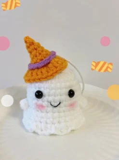 Poupées fantômes tricotées à la main pour Halloween ensemble 3 pièces joli sac à dos breloque cadeau