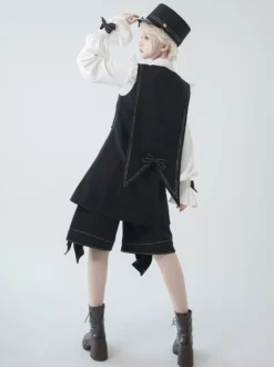 【Pré-vente】 Gothic Lolita Ouji Fashion Chemise à manches longues avec nœuds et volants