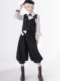 【Pré-vente】 Pantalon Bouffant Gothique Lolita Noir Chic