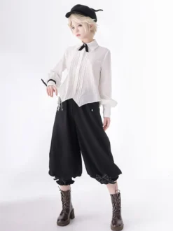 【Pré-vente】 Pantalon Bouffant Gothique Lolita Noir Chic