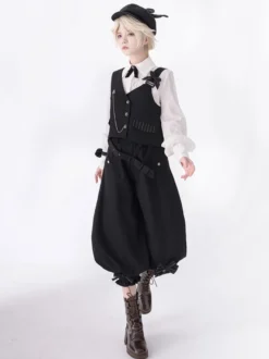 【Pré-vente】 Pantalon Bouffant Gothique Lolita Noir Chic