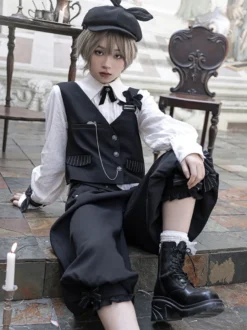 【Pré-vente】 Pantalon Bouffant Gothique Lolita Noir Chic