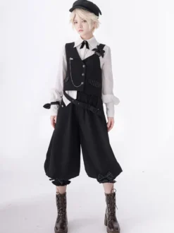 【Pré-vente】 Pantalon Bouffant Gothique Lolita Noir Chic
