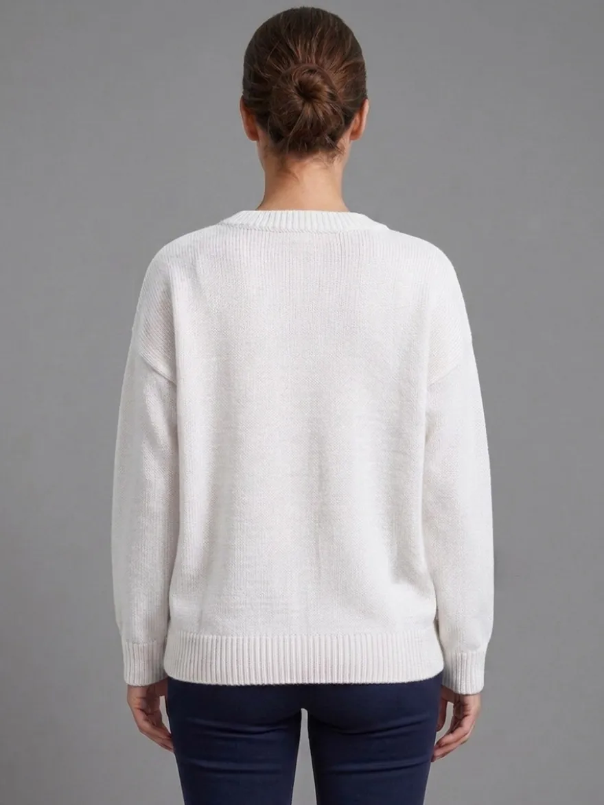 Pull en maille à col rond manches longues oversize style décontracté
