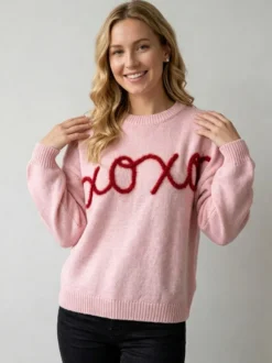 Pull en maille à col rond manches longues oversize style décontracté