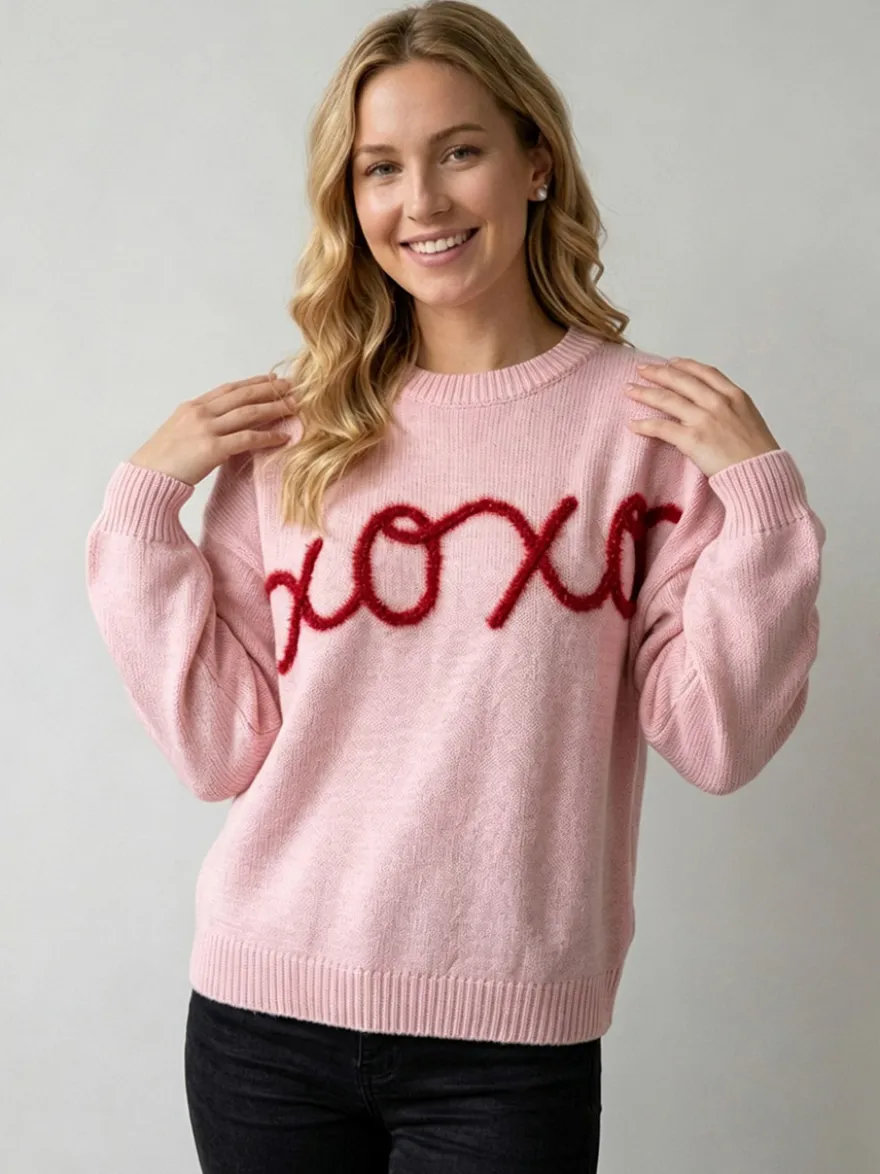 Pull en maille à col rond manches longues oversize style décontracté