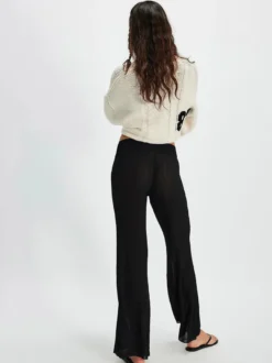 Pull oversize en maille torsadée pour femme imprimé chiffres court haut décontracté