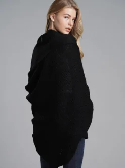 Pulls Cardigans Acrylique Marine Foncé Manches Longues