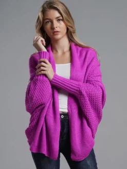 Pulls Cardigans Acrylique Marine Foncé Manches Longues