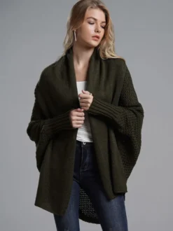 Pulls Cardigans Acrylique Marine Foncé Manches Longues