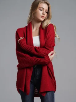 Pulls Cardigans Acrylique Marine Foncé Manches Longues