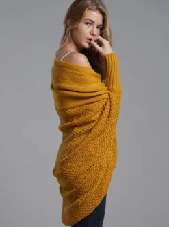 Pulls Cardigans Acrylique Marine Foncé Manches Longues