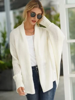Pulls Cardigans Acrylique Marine Foncé Manches Longues