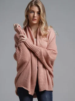 Pulls Cardigans Acrylique Marine Foncé Manches Longues