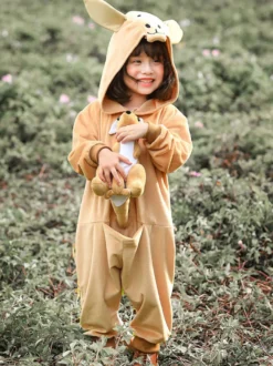 Pyjama Combinaison Enfants Cosplay Halloween Kangourou Costume Carnaval Déguisement